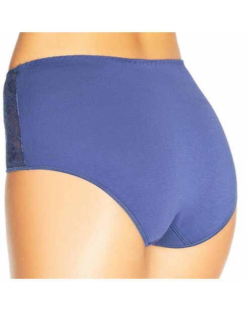 Culotte taille haute en Coton Sara bleue