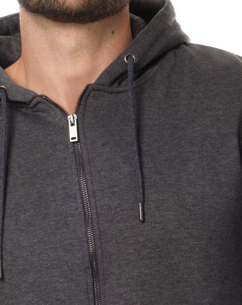 Felpa Elnath grigio scuro con zip