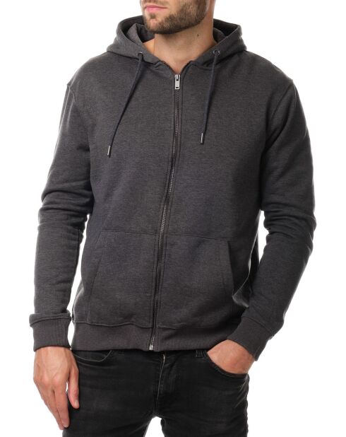 Sweat Elnath zippé gris fonce