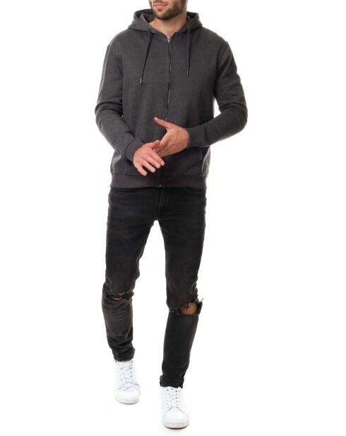Sweat Elnath zippé gris fonce