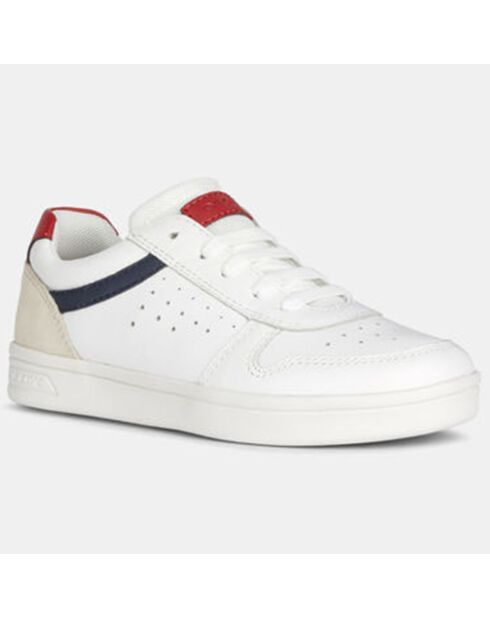 Djrock Sneakers aus Leder und Textil in Weiß/Blau