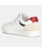 Djrock Sneakers aus Leder und Textil in Weiß/Blau