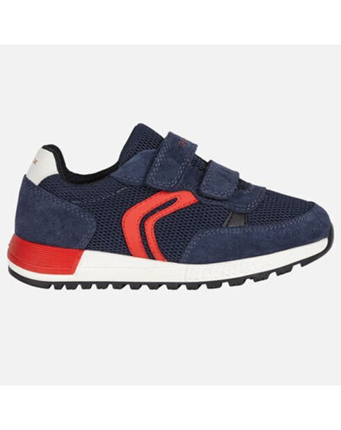 Sneakers Album aus Leder und Textil in Blau/Rot