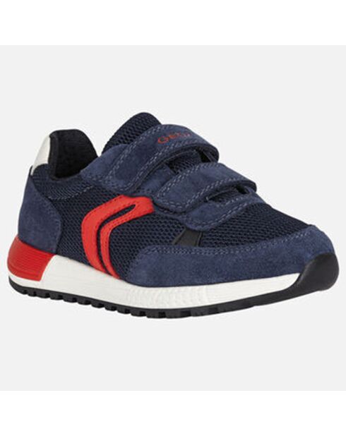 Sneakers Album aus Leder und Textil in Blau/Rot
