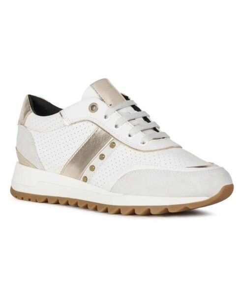 Weiße Tabelya Sneakers aus Leder und Textil