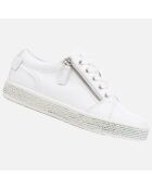 Baskets en Cuir Leelu avec strass blanches