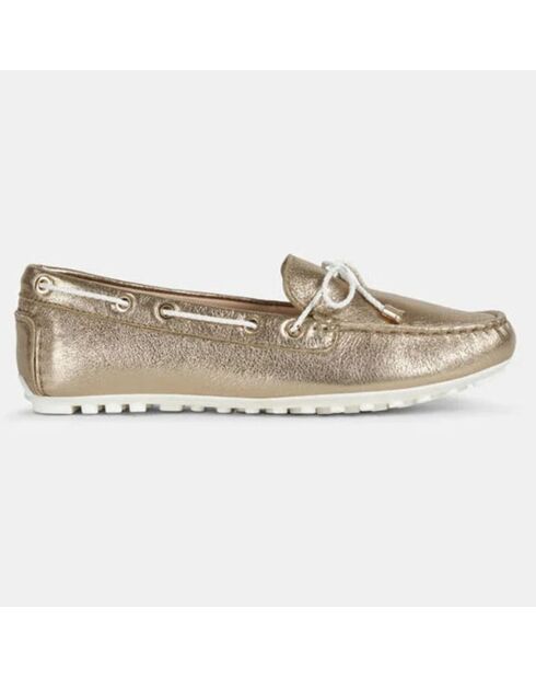 Mocassins en Cuir bimatière Leelan dorés