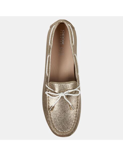 Mocassins en Cuir bimatière Leelan dorés