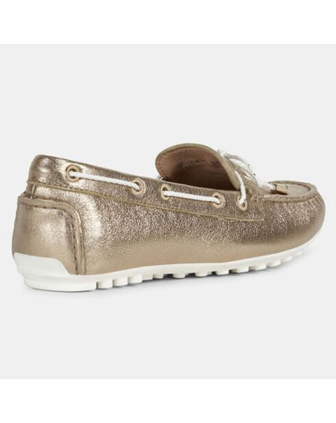 Mocassins en Cuir bimatière Leelan dorés