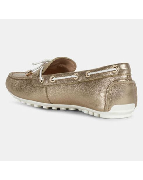 Mocassins en Cuir bimatière Leelan dorés