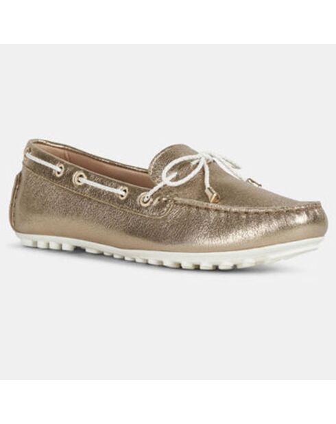Mocassins en Cuir bimatière Leelan dorés