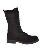 Bottes en Velours de Cuir Emily noires