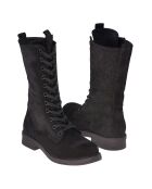 Bottes en Velours de Cuir Emily noires