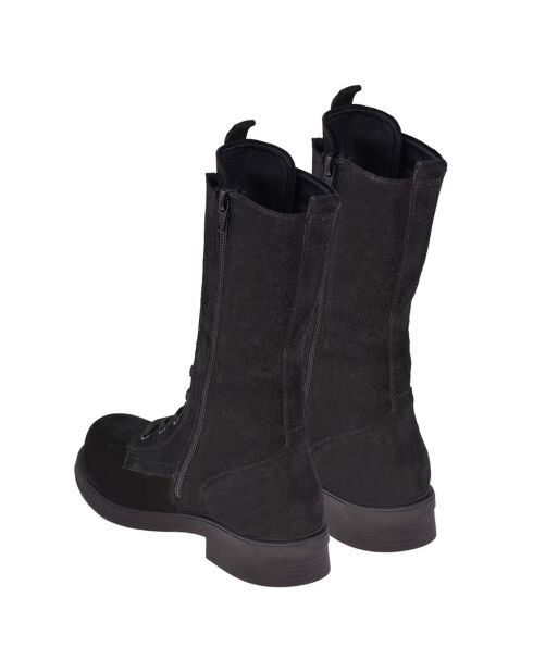 Bottes en Velours de Cuir Emily noires