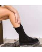 Bottes en Velours de Cuir Emily noires