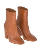 Bottines en Cuir Karla marron - Talon 9 cm