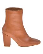 Bottines en Cuir Karla marron - Talon 9 cm