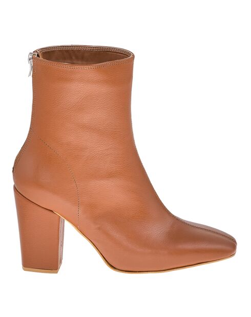 Bottines en Cuir Karla marron - Talon 9 cm