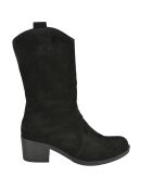 Bottes en Velours de Cuir Marina noires - Talon 5 cm