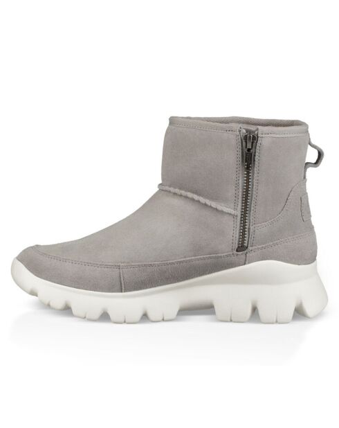 Boots en Velours de Cuir imperméable Palomar gris clair