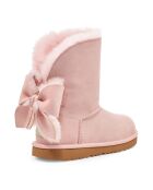 Boots fourrées Laine en Velours de Cuir Classic Mini II Cuffed Bow rose pâle