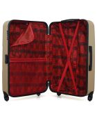 Miami cabinekoffer met 4 wielen en enkele wielen 55 cm beige