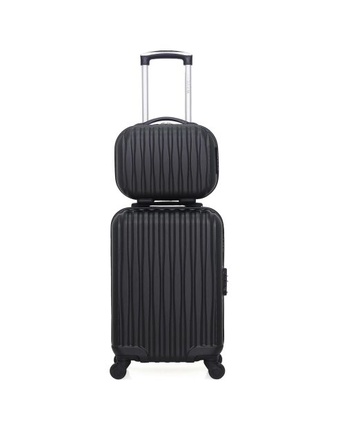 Valise Cabine 4 roues simples 50 cm & Vanity Volga-H noirs