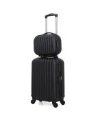 Valise Cabine 4 roues simples 50 cm & Vanity Volga-H noirs
