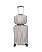 Valise + Vanity 4 roues simples Volga-H 30/50 cm beiges