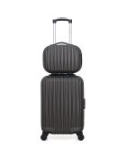 Valise Cabine 4 roues simples 50 cm & Vanity Volga-H gris foncé