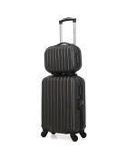 Valise Cabine 4 roues simples 50 cm & Vanity Volga-H gris foncé
