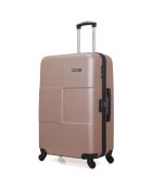 Valise Long Séjour 4 roues simples Miami 75 cm rose doré