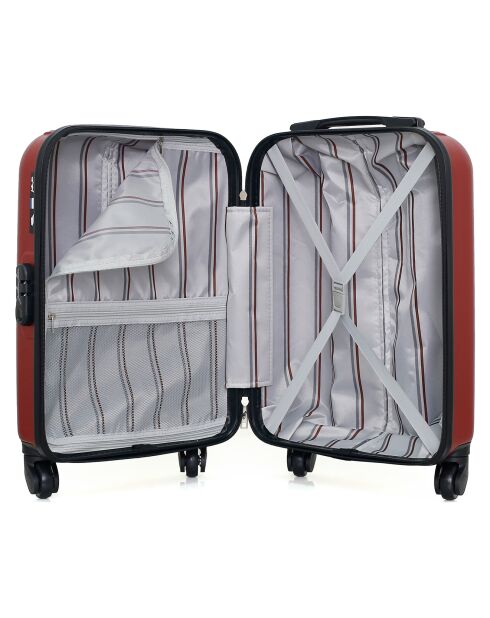 Valise Cabine 4 roues simples Dale 55 cm rouge bordeaux