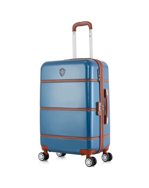 Walter mittelgroßer Reisekoffer mit 4 Doppelrollen, 65 cm, marineblau