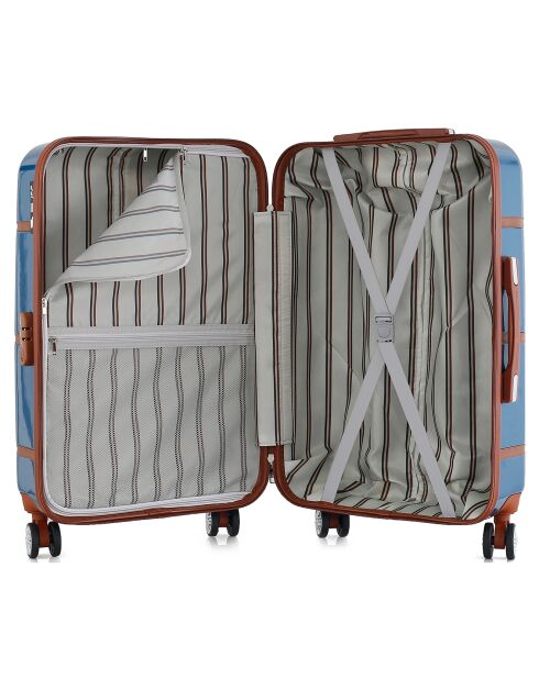 Valise Moyen Séjour 4 roues doubles Walter 65 cm bleu marine