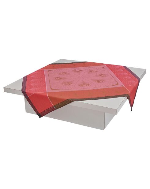 Petit carré 100% Lin Cabaret flamingo - 120x120 cm