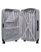 Valise Moyen Séjour 4 roues simples Archie 65 cm grise
