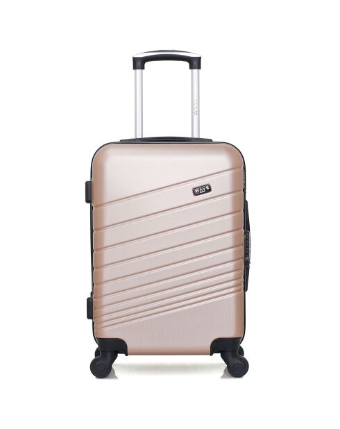 Valise Cabine 4 roues simples Tigre 55 cm rose doré