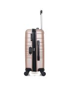 Valise Cabine 4 roues simples Tigre 55 cm rose doré