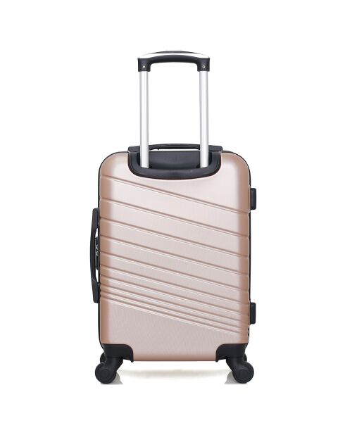 Valise Cabine 4 roues simples Tigre 55 cm rose doré