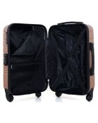 Valise Cabine 4 roues simples Tigre 55 cm rose doré