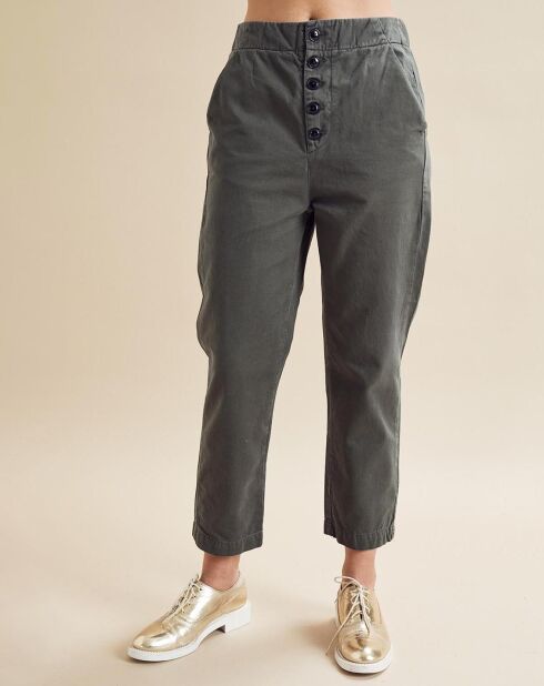 Dunkle khakifarbene Patthose