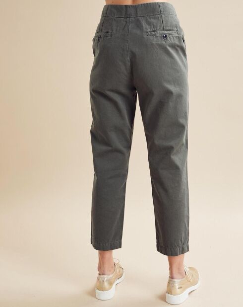 Dunkle khakifarbene Patthose