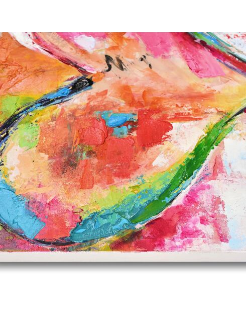 Peinture Coeur multicolore - 80x80 cm