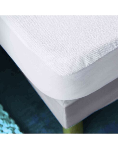Protège-matelas molleton aborbant anti-bacteriens & anti-acariens sanitized blanc