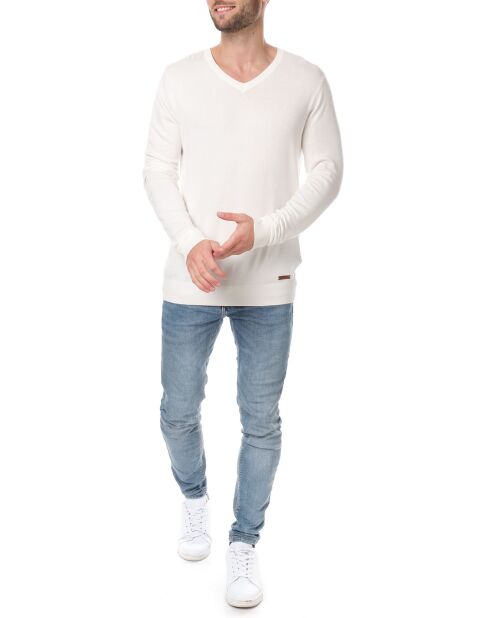 Pull col V Nohlan écru