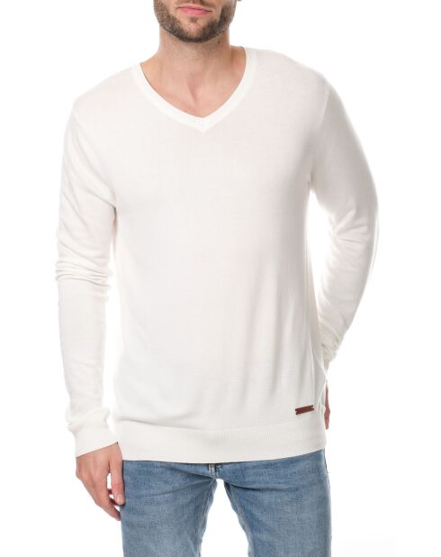 Pull col V Nohlan écru
