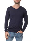 Pull col V Nohlan bleu marine