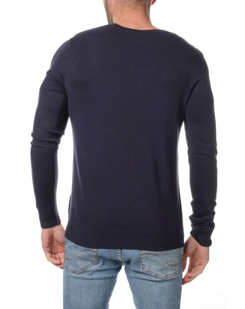 Pull col V Nohlan bleu marine