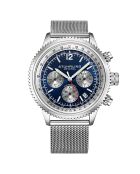 Montre Homme en Maille Acier Quartz Monaco argentée